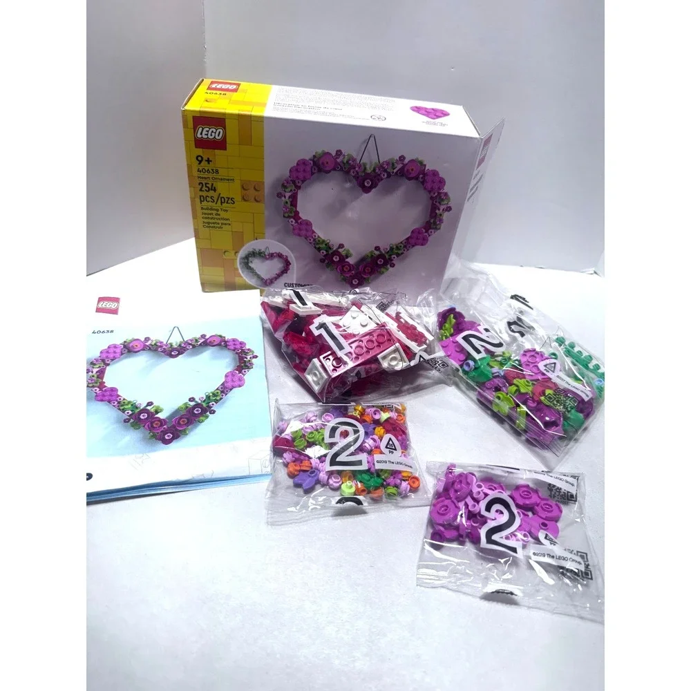 LEGO Heart Ornament Building Toy Set New Open Box 40638 craft customizable